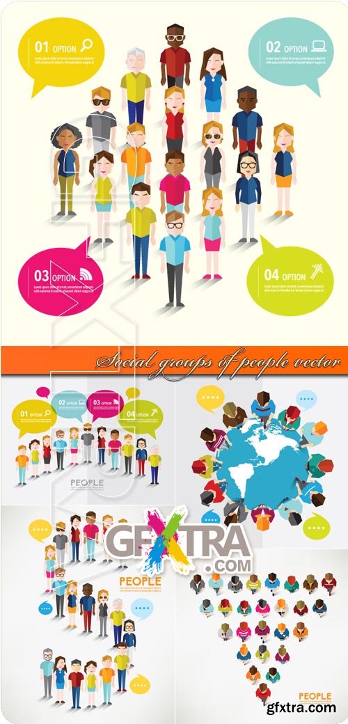 Social groups of people vector