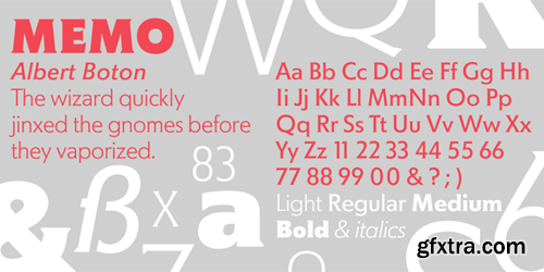 Memo Font Family - 8 Fonts for $389