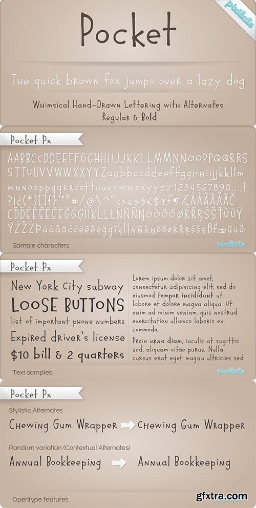 Pocket Px and Pocket Px Serif Font Family - 4 Font $72