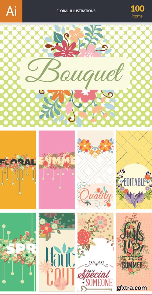 Floral Vector Bundle 100xEPS