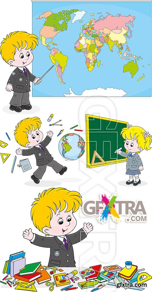 Stock vector - School kids 3