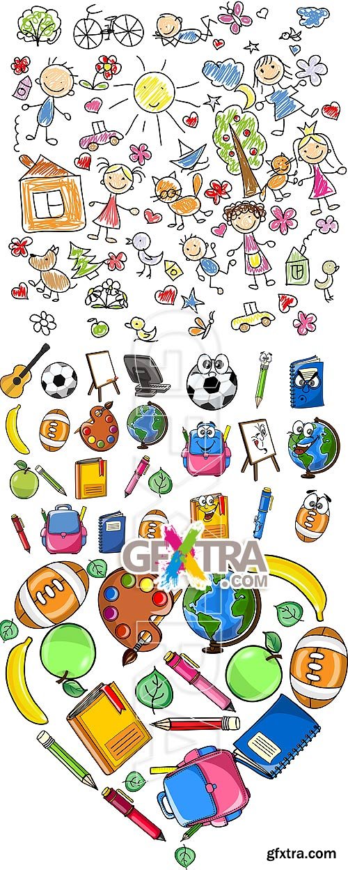 Stock vector - Children objects 2