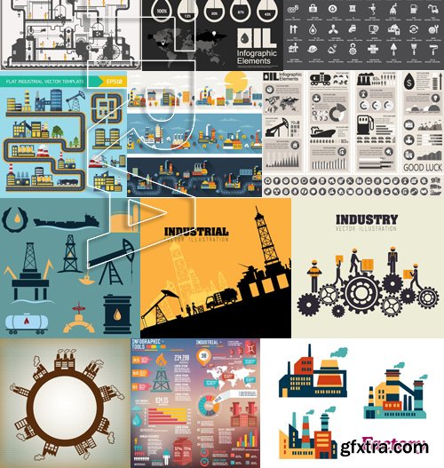 Stock Vectors - Indystrial, Industry 2, 25xEPS