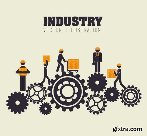 Stock Vectors - Indystrial, Industry 2, 25xEPS