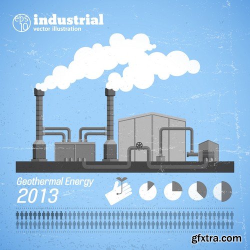 Stock Vectors - Indystrial, Industry 2, 25xEPS