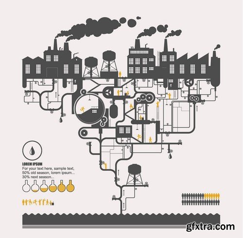 Stock Vectors - Indystrial, Industry 2, 25xEPS