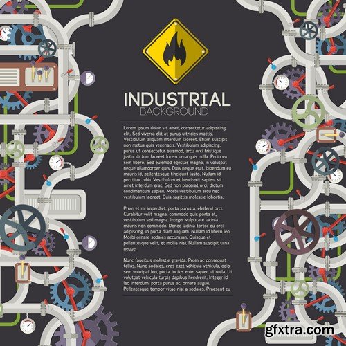 Stock Vectors - Indystrial, Industry 2, 25xEPS