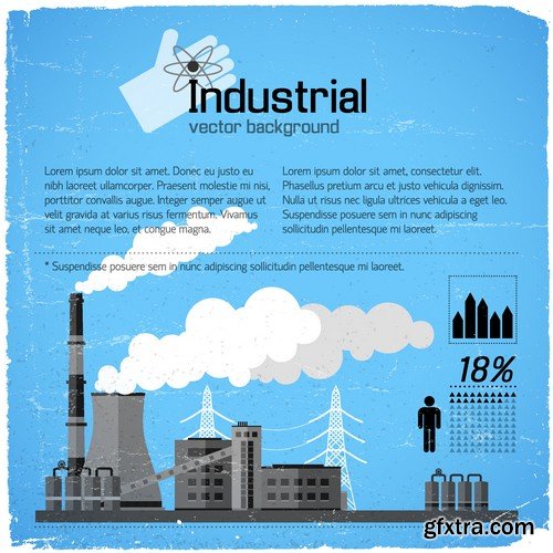 Stock Vectors - Indystrial, Industry 2, 25xEPS