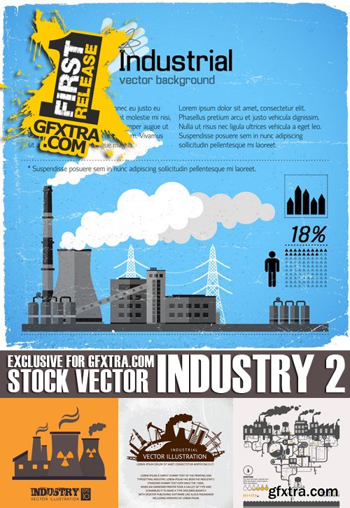 Stock Vectors - Indystrial, Industry 2, 25xEPS