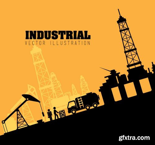 Stock Vectors - Indystrial, Industry 2, 25xEPS