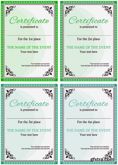 Stock Vectors - Certificate Template 4, 25xEPS