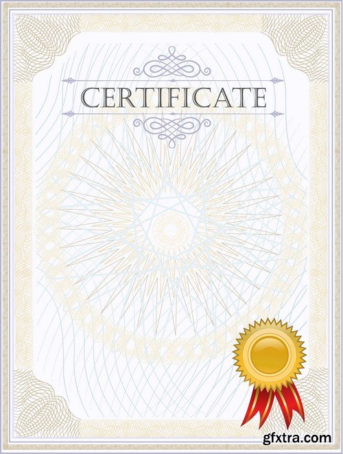 Stock Vectors - Certificate Template 4, 25xEPS