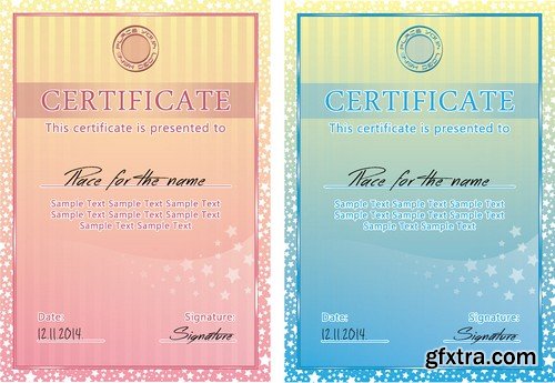 Stock Vectors - Certificate Template 4, 25xEPS