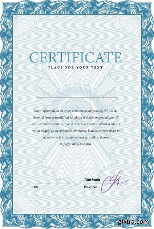 Stock Vectors - Certificate Template 4, 25xEPS