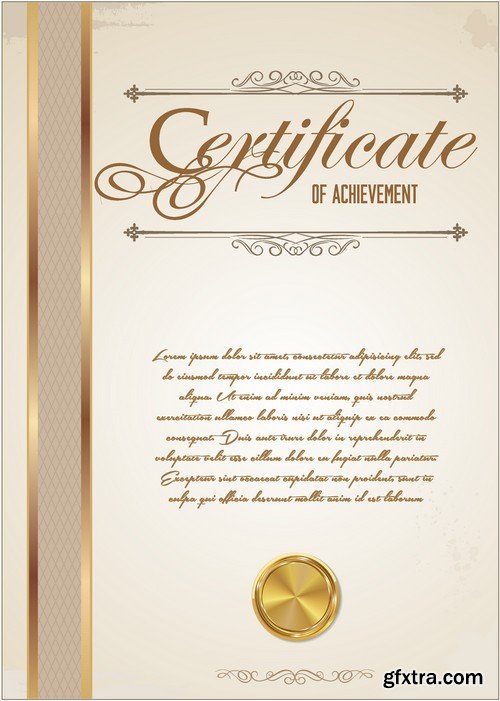 Stock Vectors - Certificate Template 4, 25xEPS