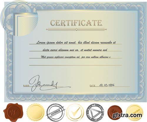 Stock Vectors - Certificate Template 4, 25xEPS