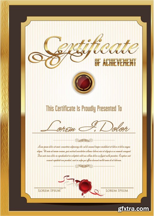 Stock Vectors - Certificate Template 4, 25xEPS