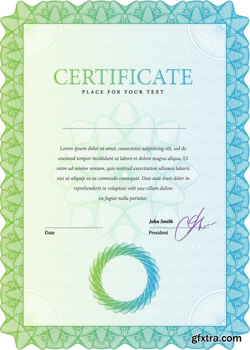 Stock Vectors - Certificate Template 4, 25xEPS