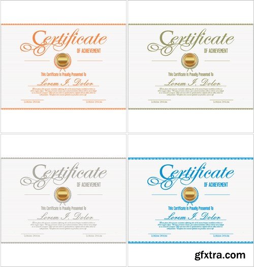 Stock Vectors - Certificate Template 4, 25xEPS