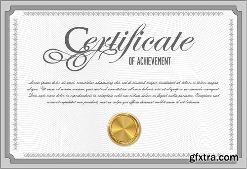 Stock Vectors - Certificate Template 4, 25xEPS