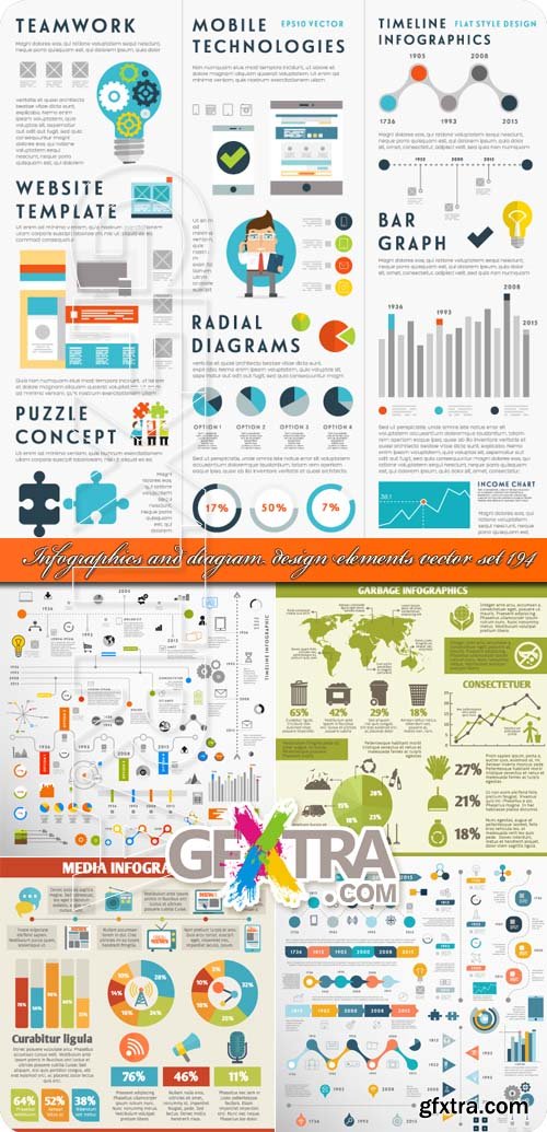 Infographics and diagram design elements vector set 194