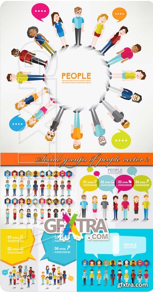 Social groups of people vector 2