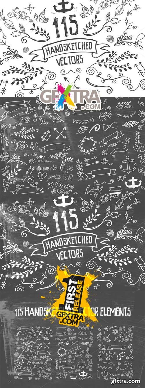 115 Handsketched Vector Elements Kit