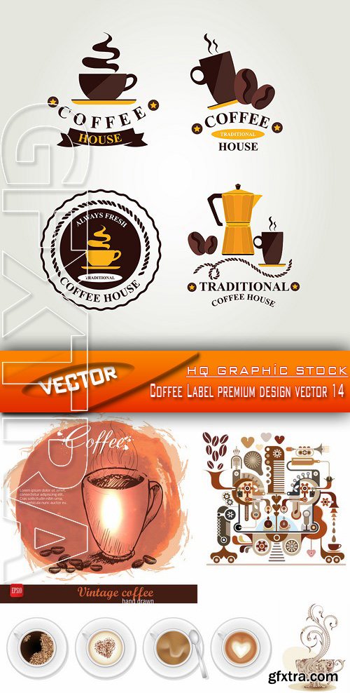 Stock Vector - Coffee Label premium design vector 14