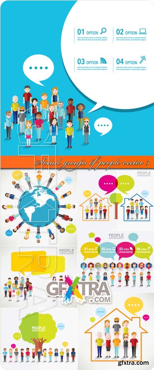 Social groups of people vector 3