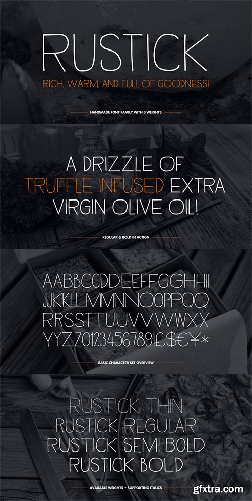 Rustick Font Family - 8 Fonts $215