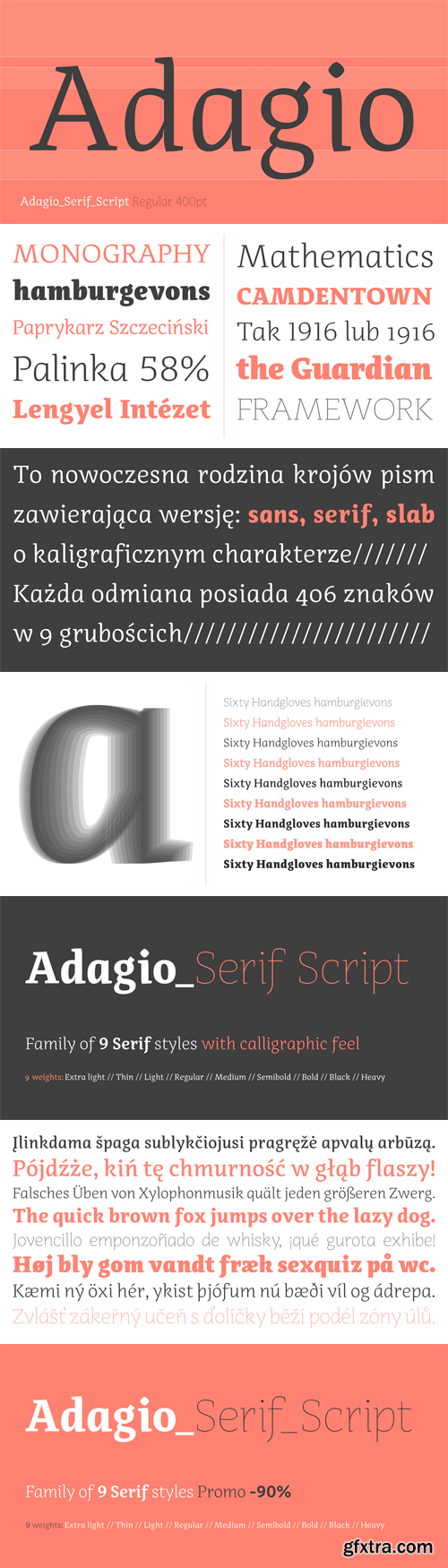 Adagio Serif Script Font Family - 9 Fonts for $140