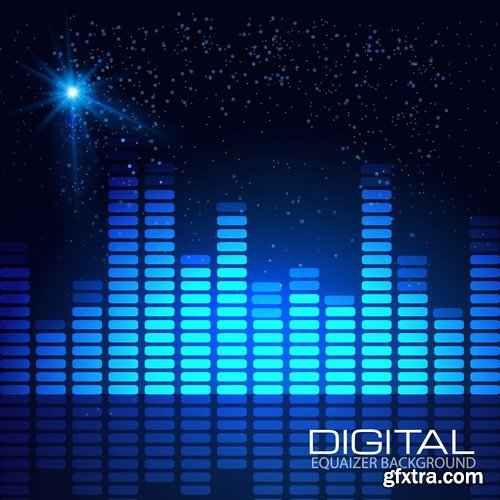 Stock Vectors - Digital equalizer, 25xEPS