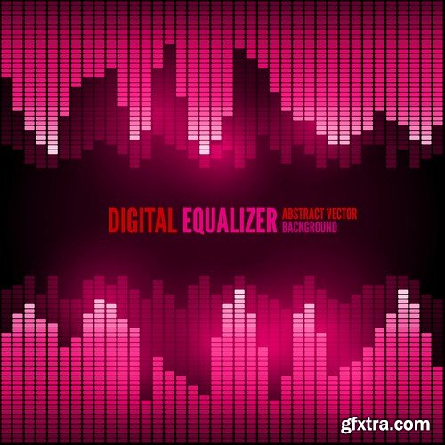 Stock Vectors - Digital equalizer, 25xEPS