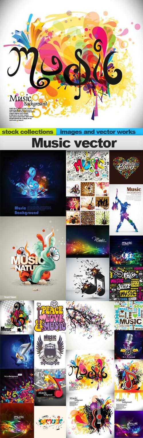 Music vector,25 x EPS