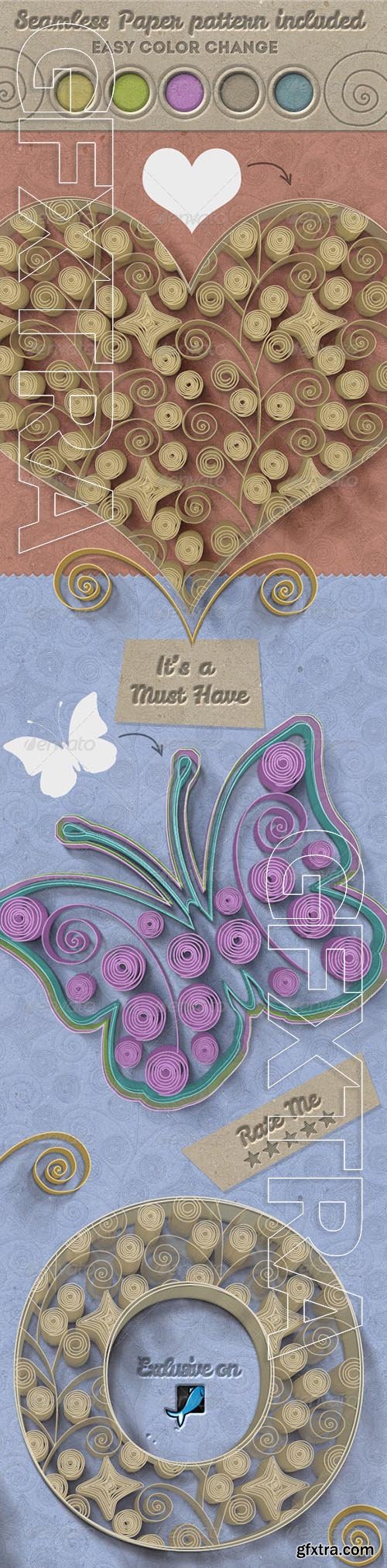 Quilling Paper Art Photoshop Creator - GraphicRiver 8741102