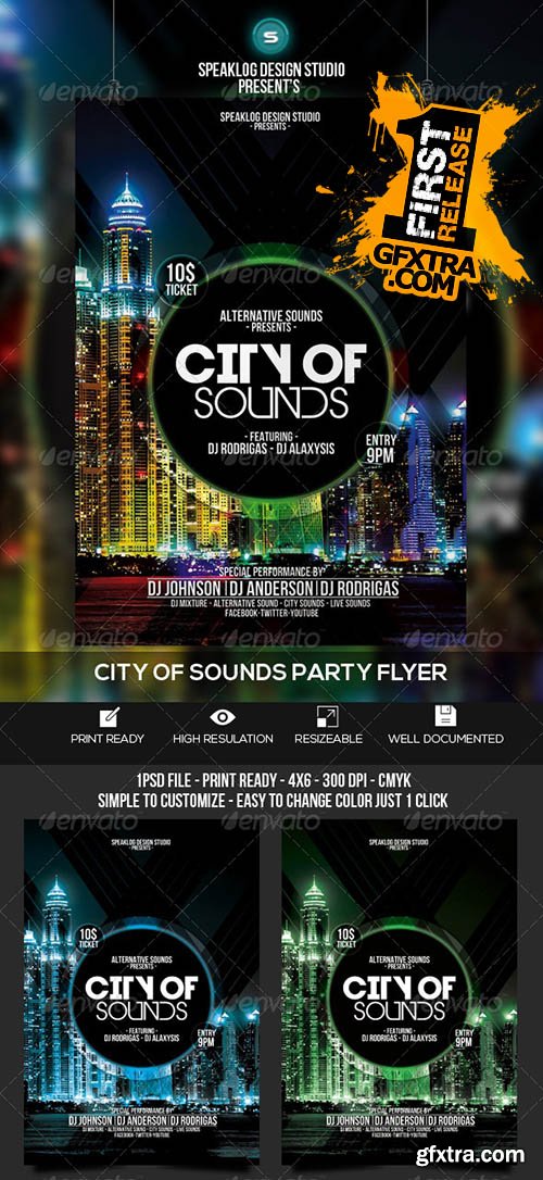 City of Sound Futuristic Flyer V-02 - GraphicRiver 8745961