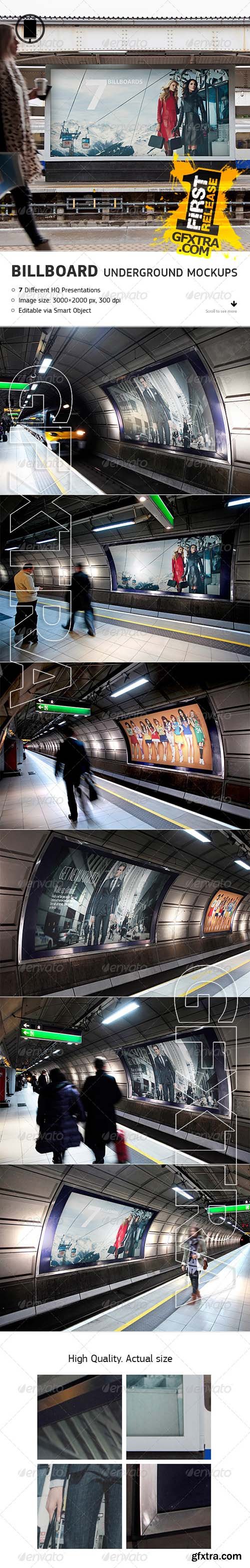 Billboard - Underground, Metro, Subway Mock-Up - GraphicRiver