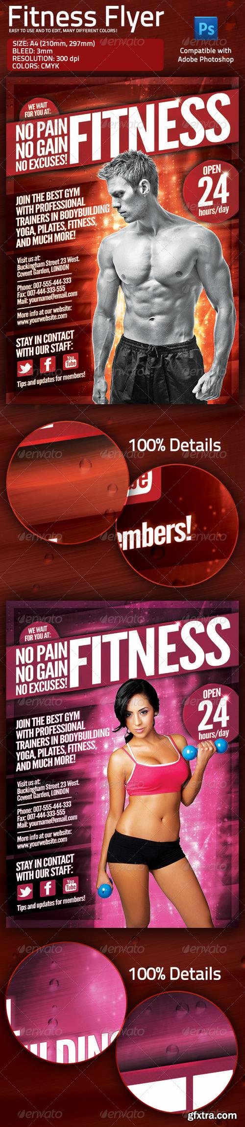 GraphicRiver - Fitness Gym Flyer with Multiple Color Options