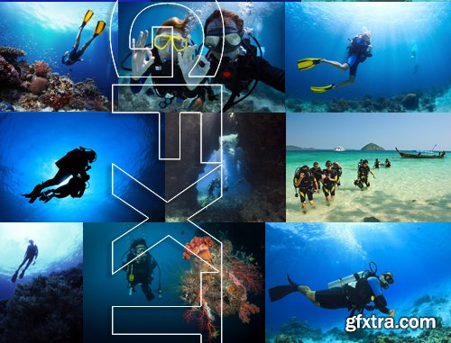 Stock Photos - Diving 2, 25xJPG