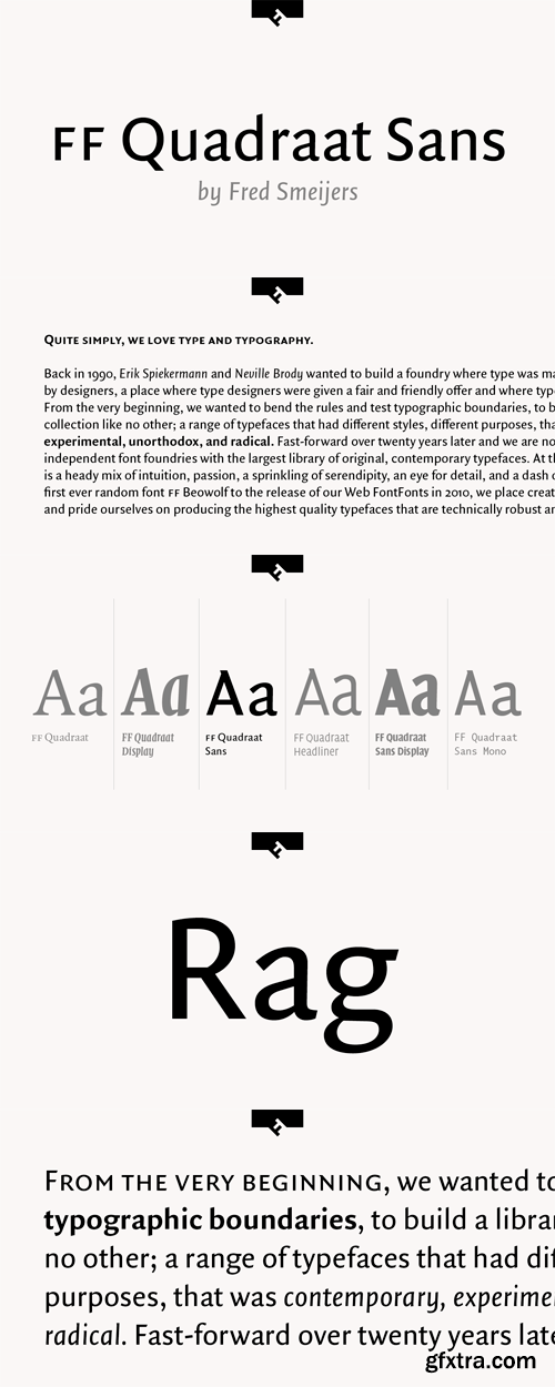 FF Quadraat Sans Font Family - 24 Fonts for $999