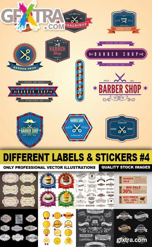 Different Labels &amp; Stickers #4 - 25 Vector