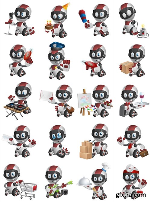 Baby Robot Cartoon Character