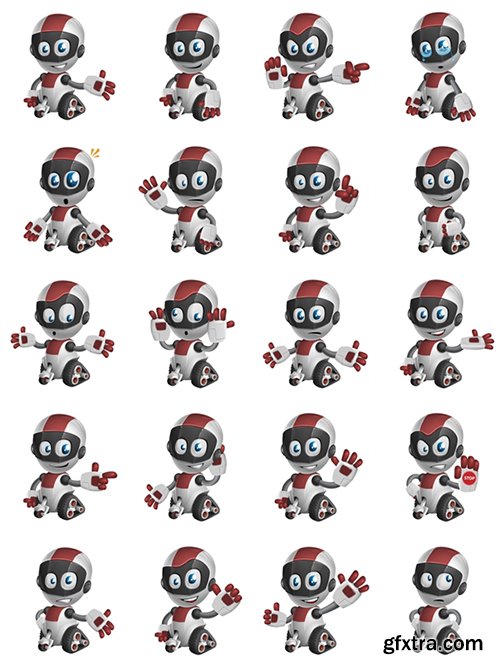 Baby Robot Cartoon Character