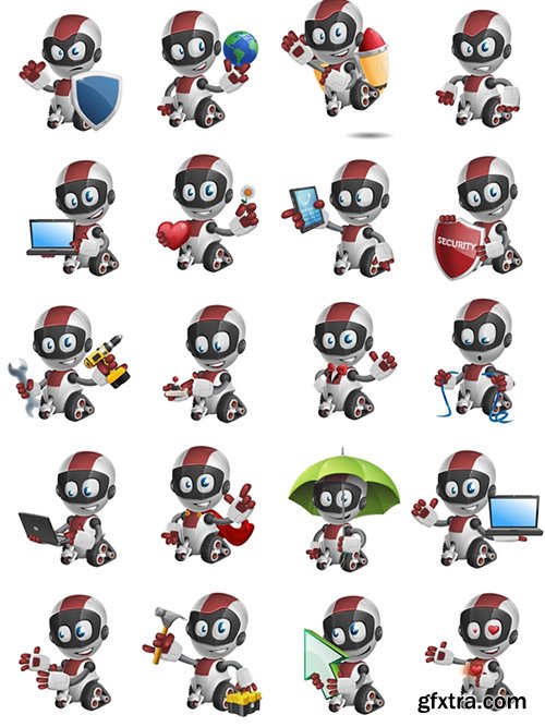 Baby Robot Cartoon Character