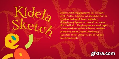 Kidela Sketch Font Family - 4 Fonts $88