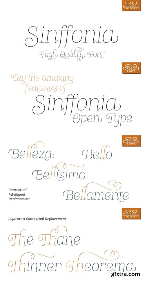 Sinffonia Font Family - 4 Fonts $120