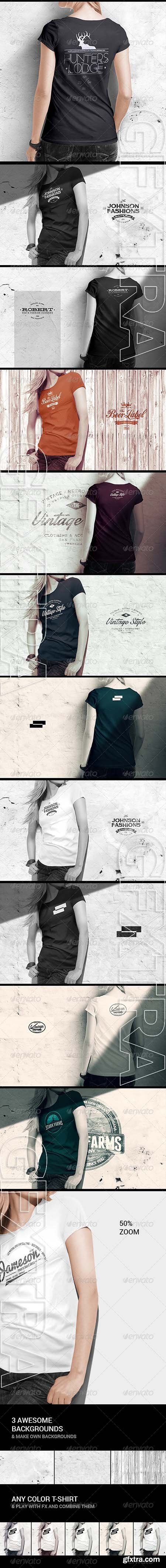 Women T-Shirt Mock-Up - GraphicRiver 8504847