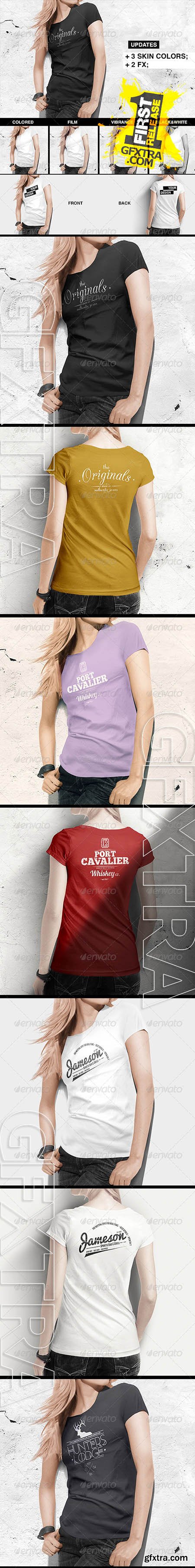 Women T-Shirt Mock-Up - GraphicRiver 8504847