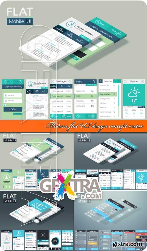 Modern flat UI design cincept vector