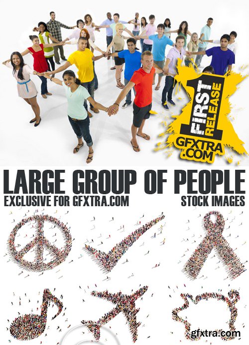 Stock Photos - Large group of people, 25xJPG